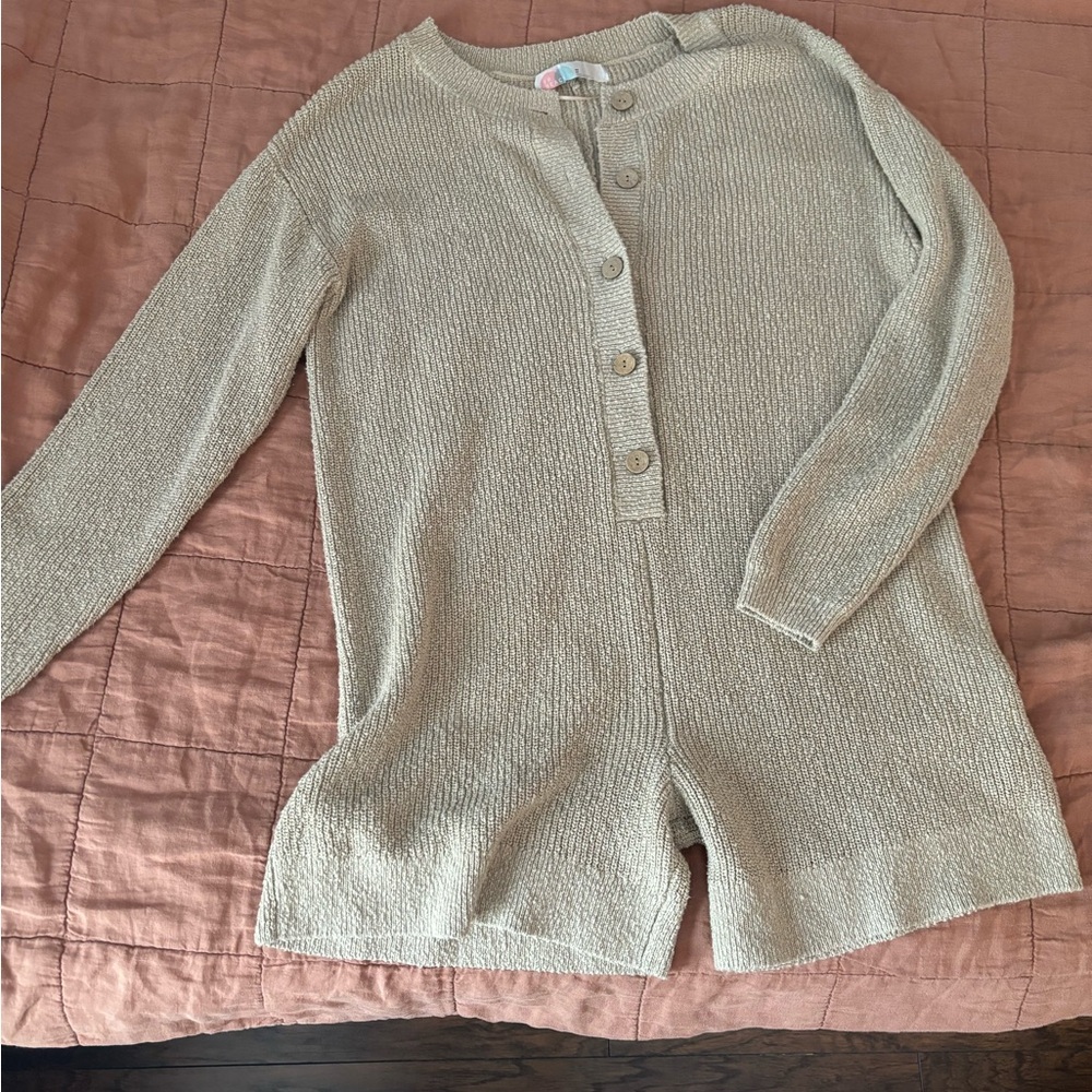 Free People Cozy Knit Button-Up Jumpsuit